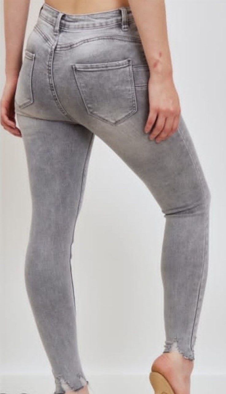 GREY LAULIA ACID WASH JEANS