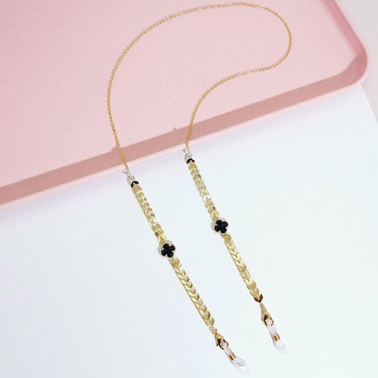 GOLD CLOVER GLASSES CHAIN