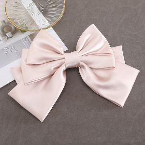 DUCHESS SATIN PALE PINK OVERSIZED BOW