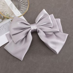 DUCHESS SATIN MINK OVERSIZED HAIR BOW