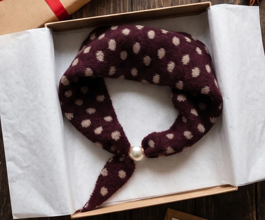 POLKA DOT KNITTED NECK SCARF
