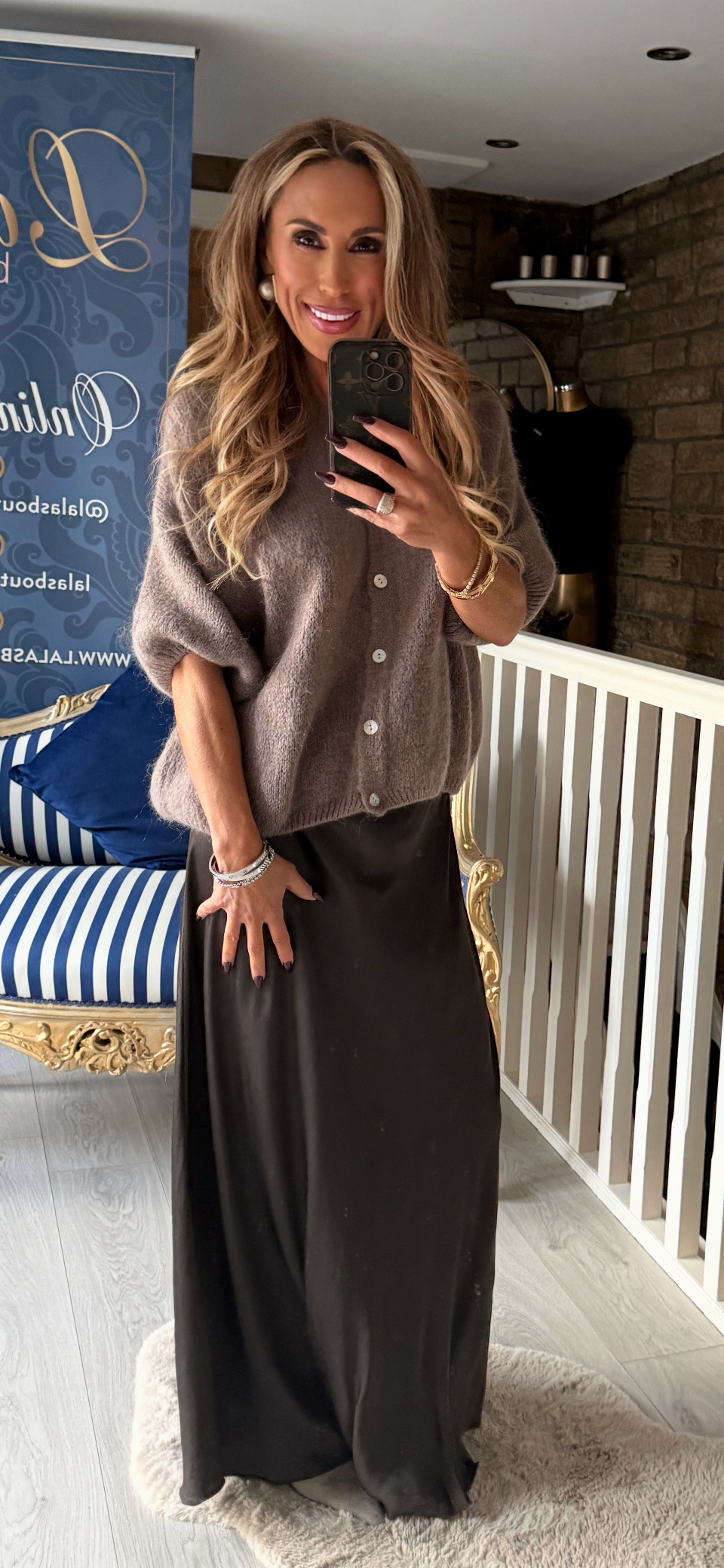 CHOCOLATE SATIN SKIRT