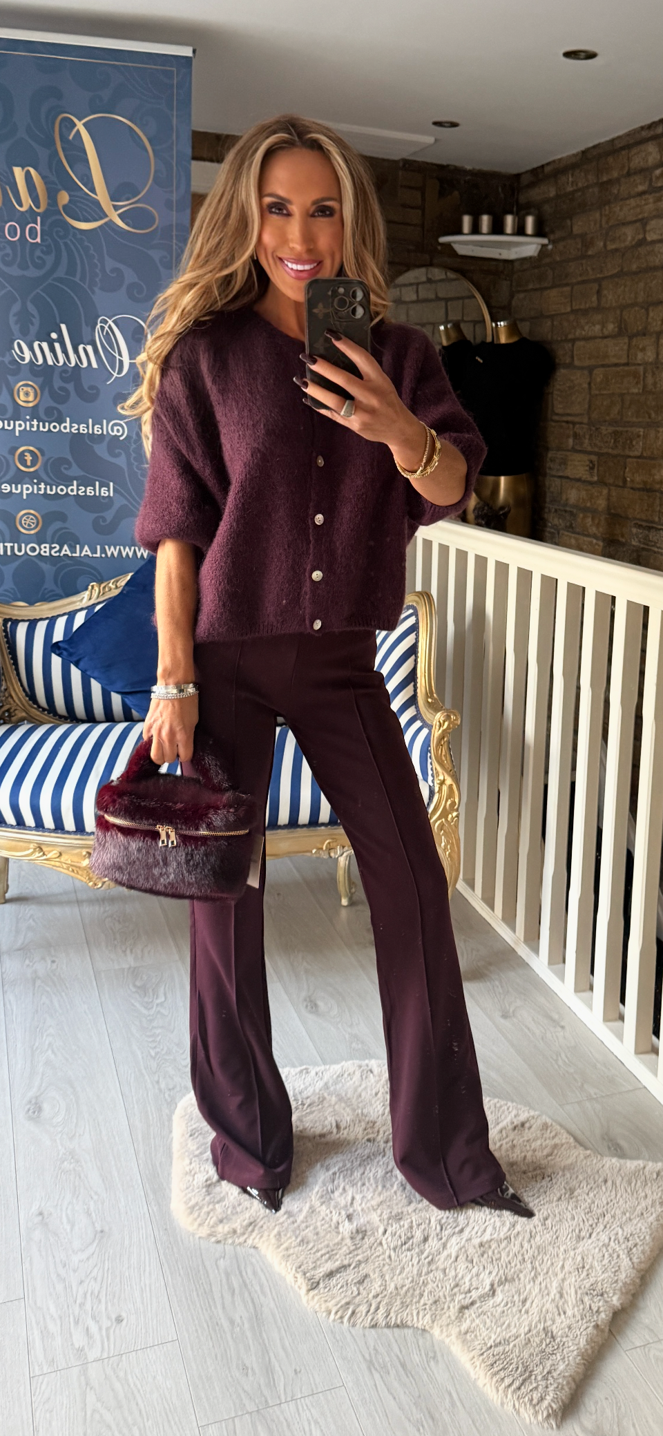 BORDEAUX KICK FLARE TROUSERS