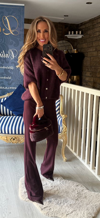 BORDEAUX KICK FLARE TROUSERS