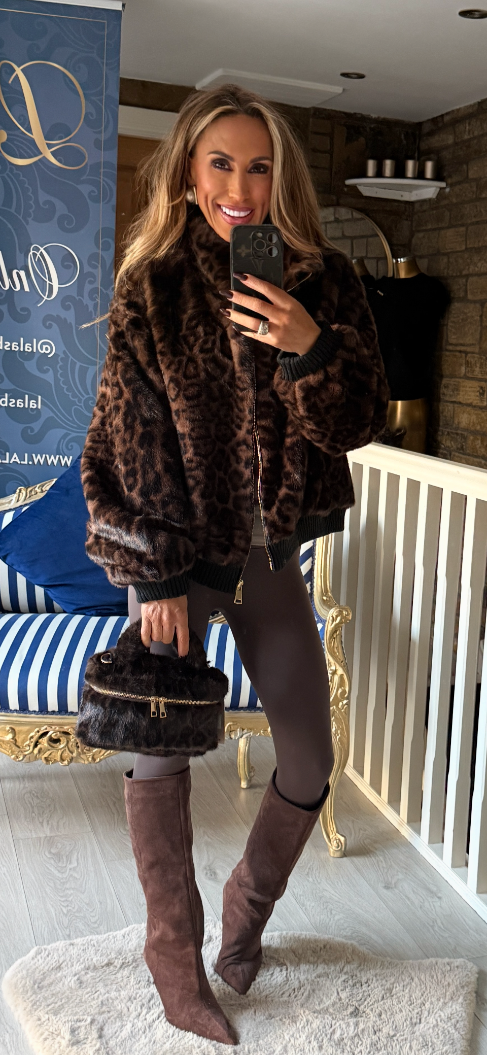 CHOCOLATE ANIMAL FUR BOMBER