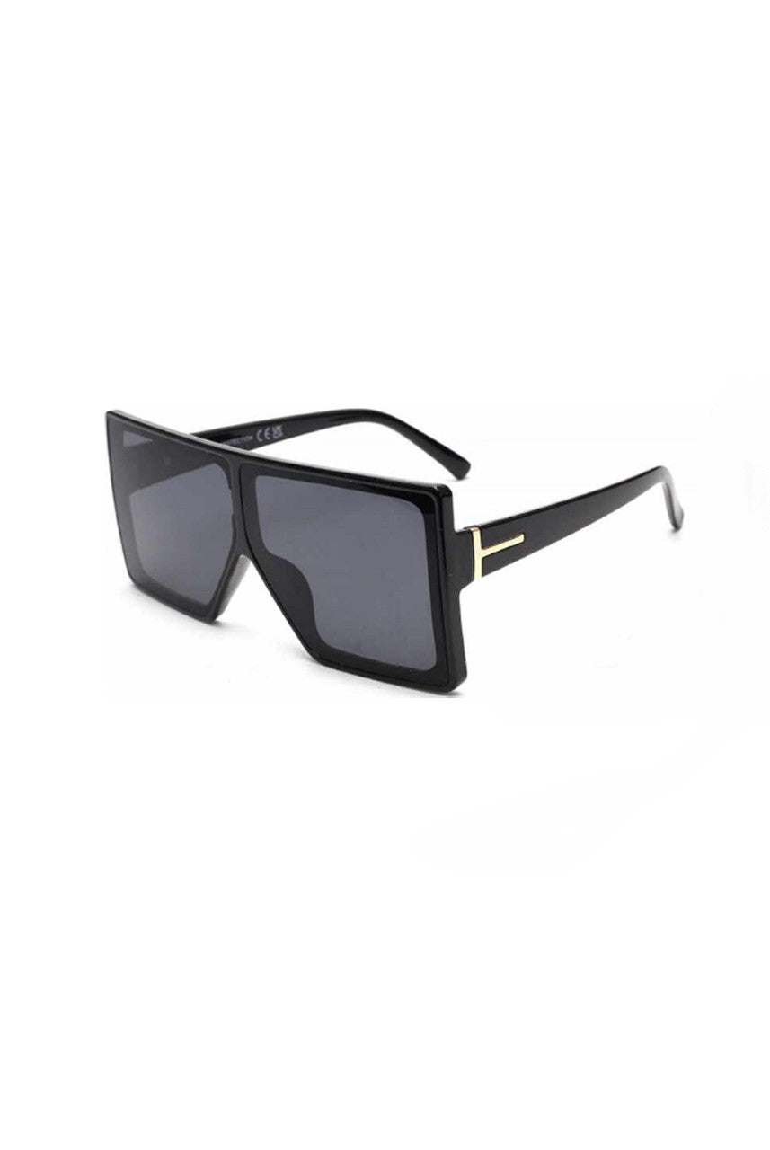 Shield sunglasses with gold detail