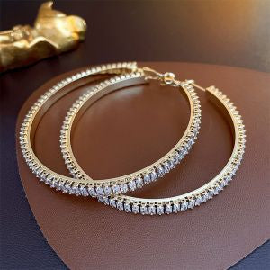 Oversized gold diamanté hoop