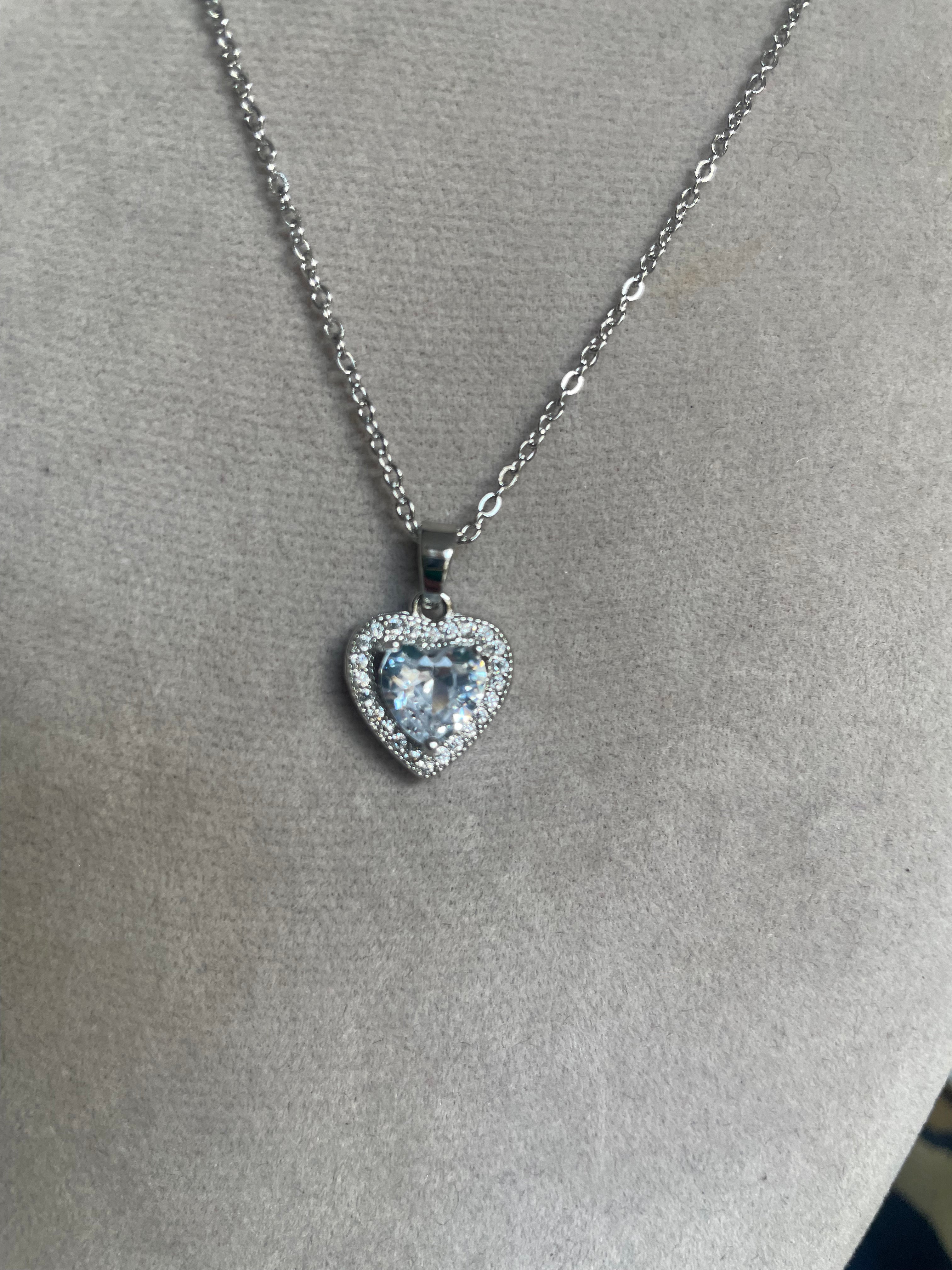 Diamonte heart necklace