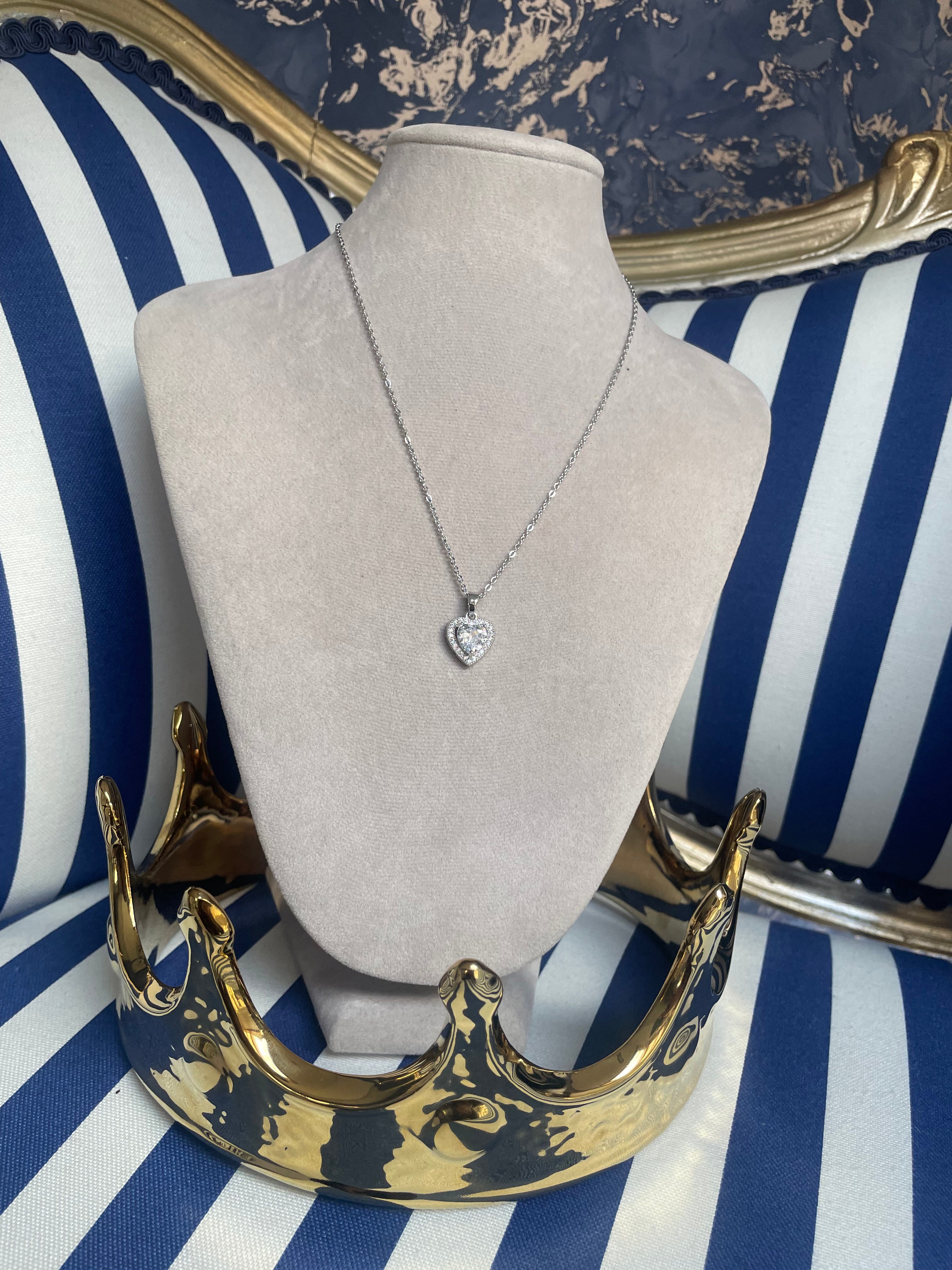 Diamonte heart necklace