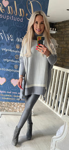 Grey pleather leggings